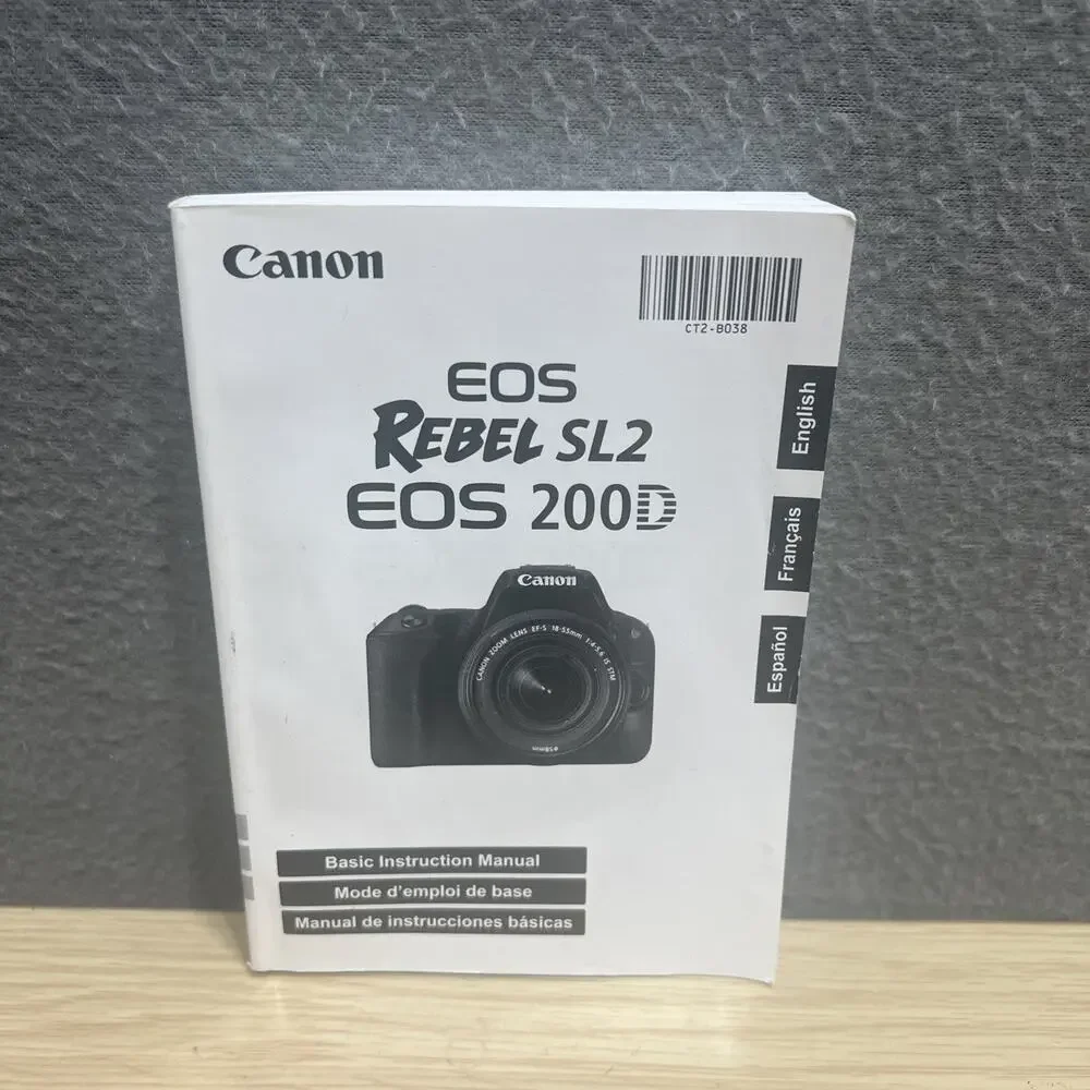 Canon EOS Rebel SL2 / 200D Camera Instruction Manual In English French Spanish